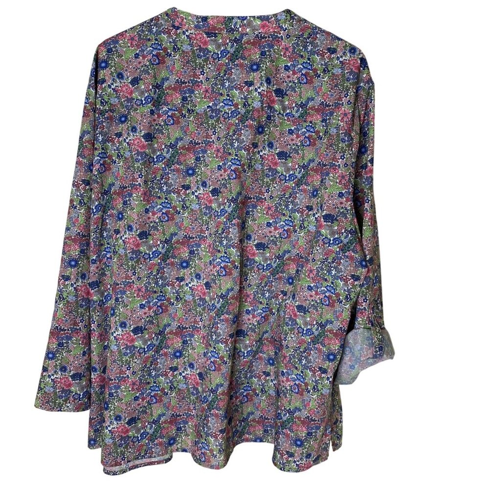 Drapers & Damons 3X Floral Pintuck Blouse Button Front Romantic Cottagecore - Picture 3 of 12